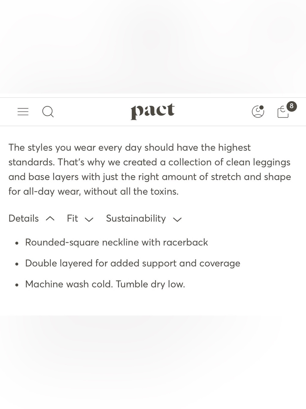 PACT- ORGANIC COTTON WOMEN’S ON THE GO-TO CROP TANK- SMALL - Picture 8 of 8